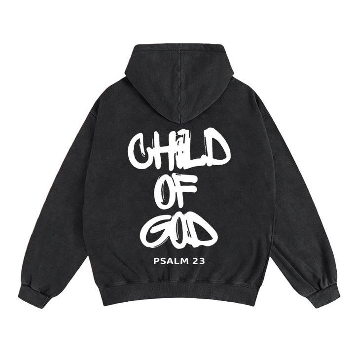 Christianartworkshop Veste à capuche zippée Enfant de Dieu : Déclaration de confort du Psaume 23 - Noir - 2XL - image 3