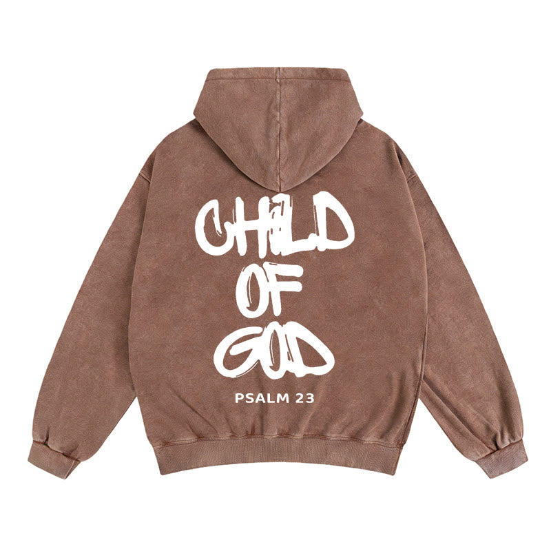 Christianartworkshop Veste à capuche zippée Enfant de Dieu : Déclaration de confort du Psaume 23 - Café - 2XL - image 7