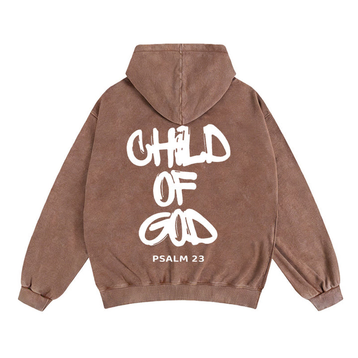 Christianartworkshop Veste à capuche zippée Enfant de Dieu : Déclaration de confort du Psaume 23 - Café - 2XL - image 7