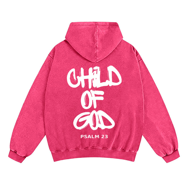 Christianartworkshop Veste à capuche zippée Enfant de Dieu : Déclaration de confort du Psaume 23 - Rose - 2XL - image 10