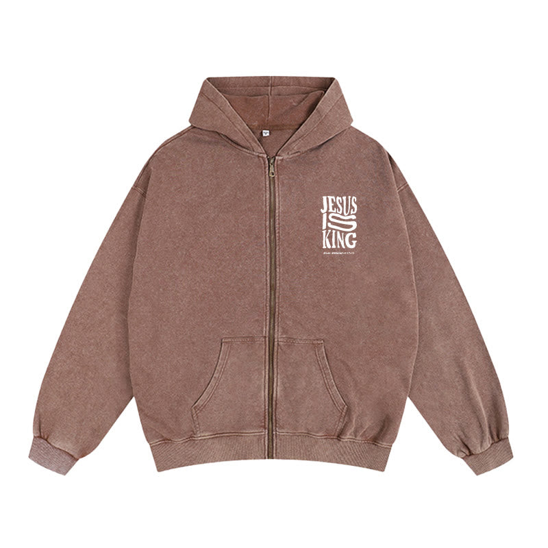 Christianartworkshop Veste à capuche zippée « Jésus est roi » : Déclaration de foi Philippiens 2:10-11 - image 12