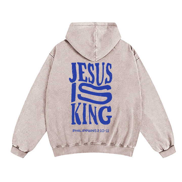 Christianartworkshop Veste à capuche zippée « Jésus est roi » : Déclaration de foi Philippiens 2:10-11 - Abricot - 2XL - image 3