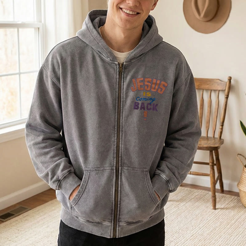 Christianartworkshop Veste à capuche zippée « Jésus revient » : Un espoir fidèle au quotidien - image 6