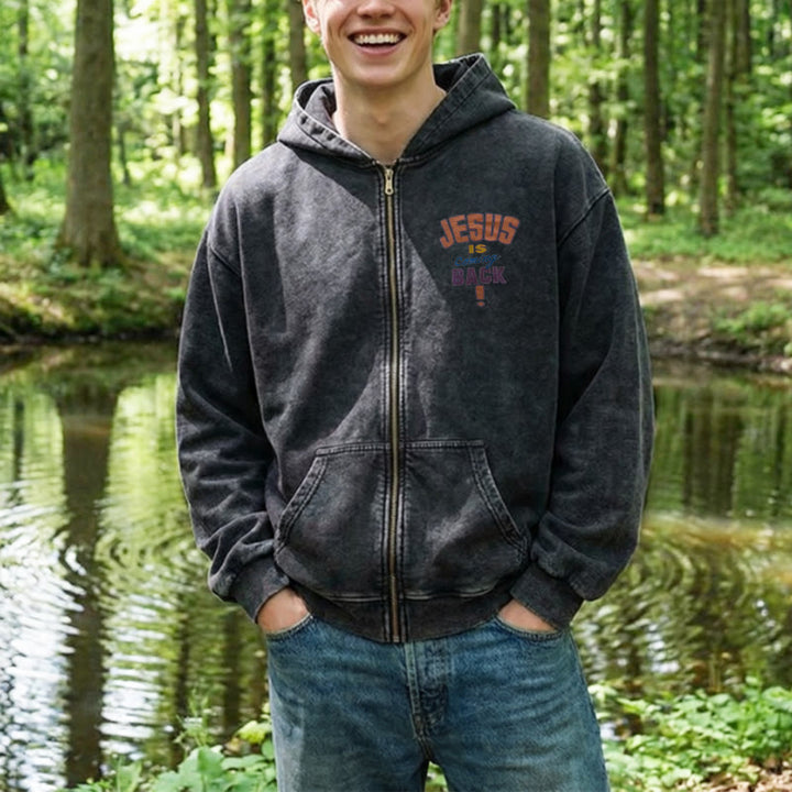 Christianartworkshop Veste à capuche zippée « Jésus revient » : Un espoir fidèle au quotidien - image 8