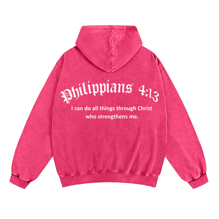 Christianartworkshop Philippiens 4:13 Veste à capuche zippée : Un cadeau de foi porteur d’un message de force - Rose - 2XL - image 11