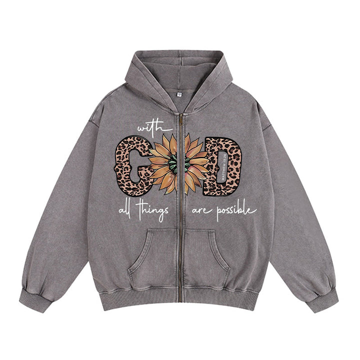 Christianartworkshop - Veste à capuche zippée avec motif tournesol inspiré par Dieu : un rappel quotidien de la foi - Gris - 2XL - image 6