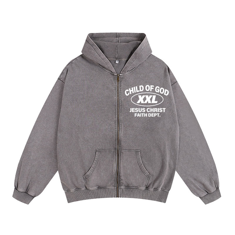 Christianartworkshop Veste à capuche zippée « Identité Enfant de Dieu » : Fusion de la foi et du style urbain - Gris - 2XL - image 8