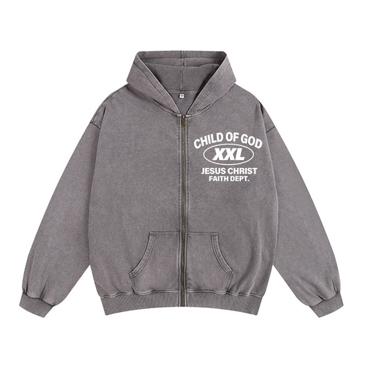 Christianartworkshop Veste à capuche zippée « Identité Enfant de Dieu » : Fusion de la foi et du style urbain - Gris - 2XL - image 8