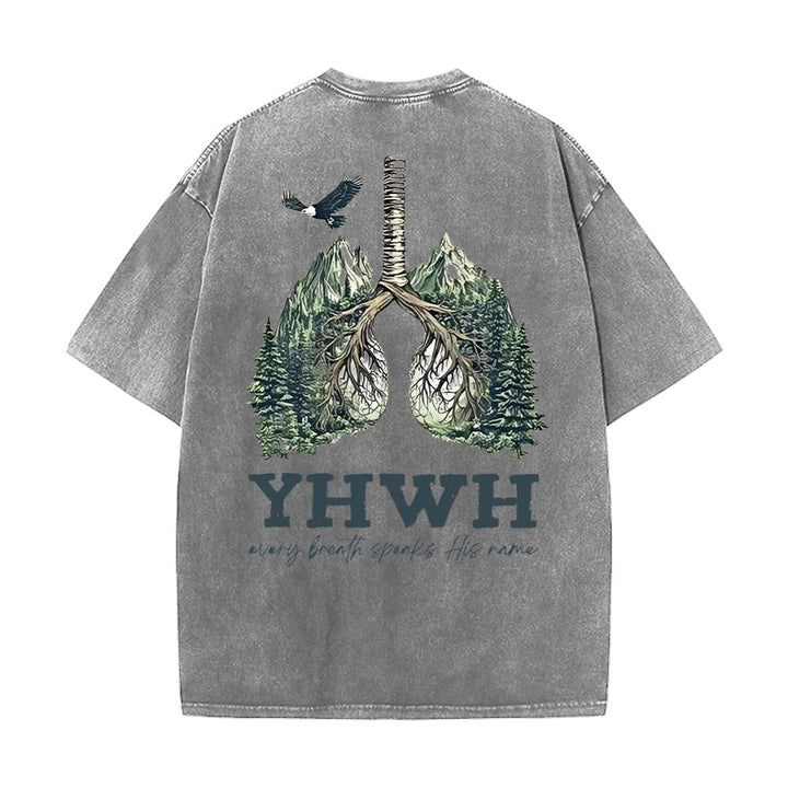 T-shirt unisexe délavé Christianartworkshop « Chaque souffle prononce son nom » - Gris - 5XL - image 10