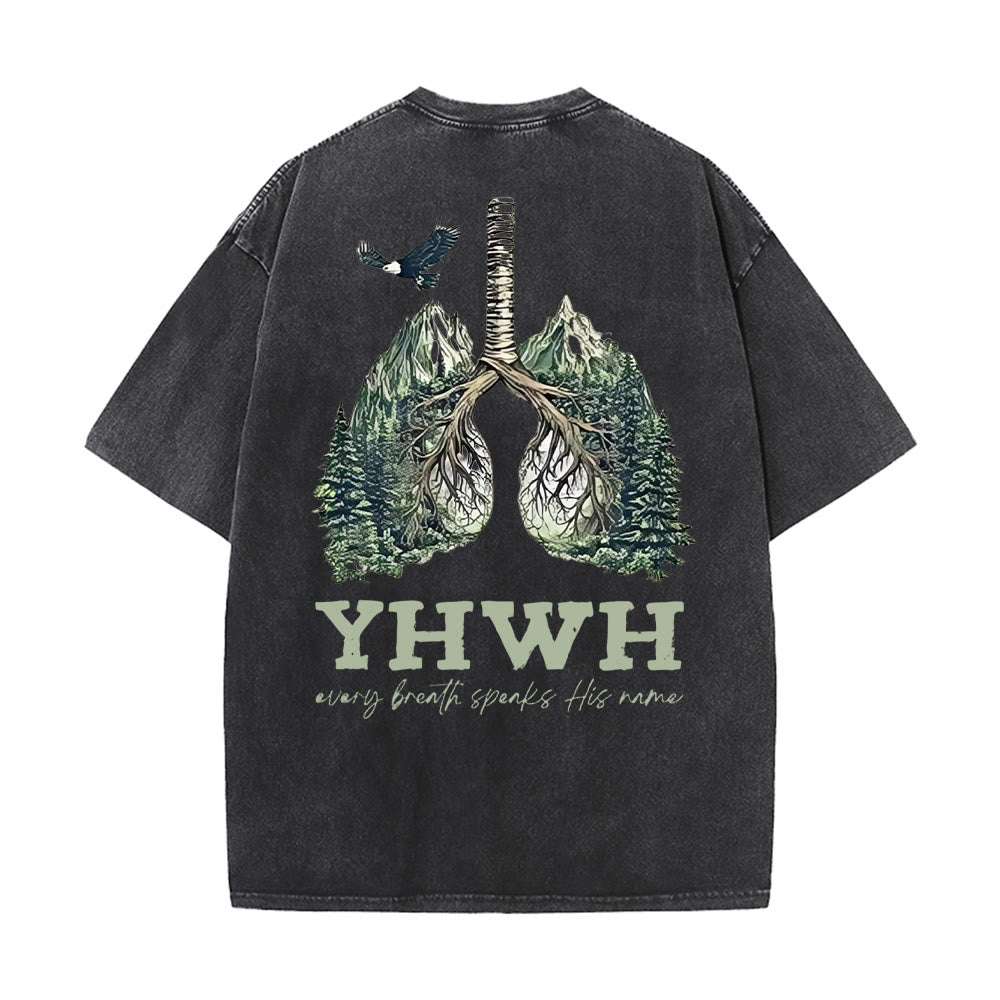 T-shirt unisexe délavé Christianartworkshop « Chaque souffle prononce son nom » - Noir - 5XL - image 12