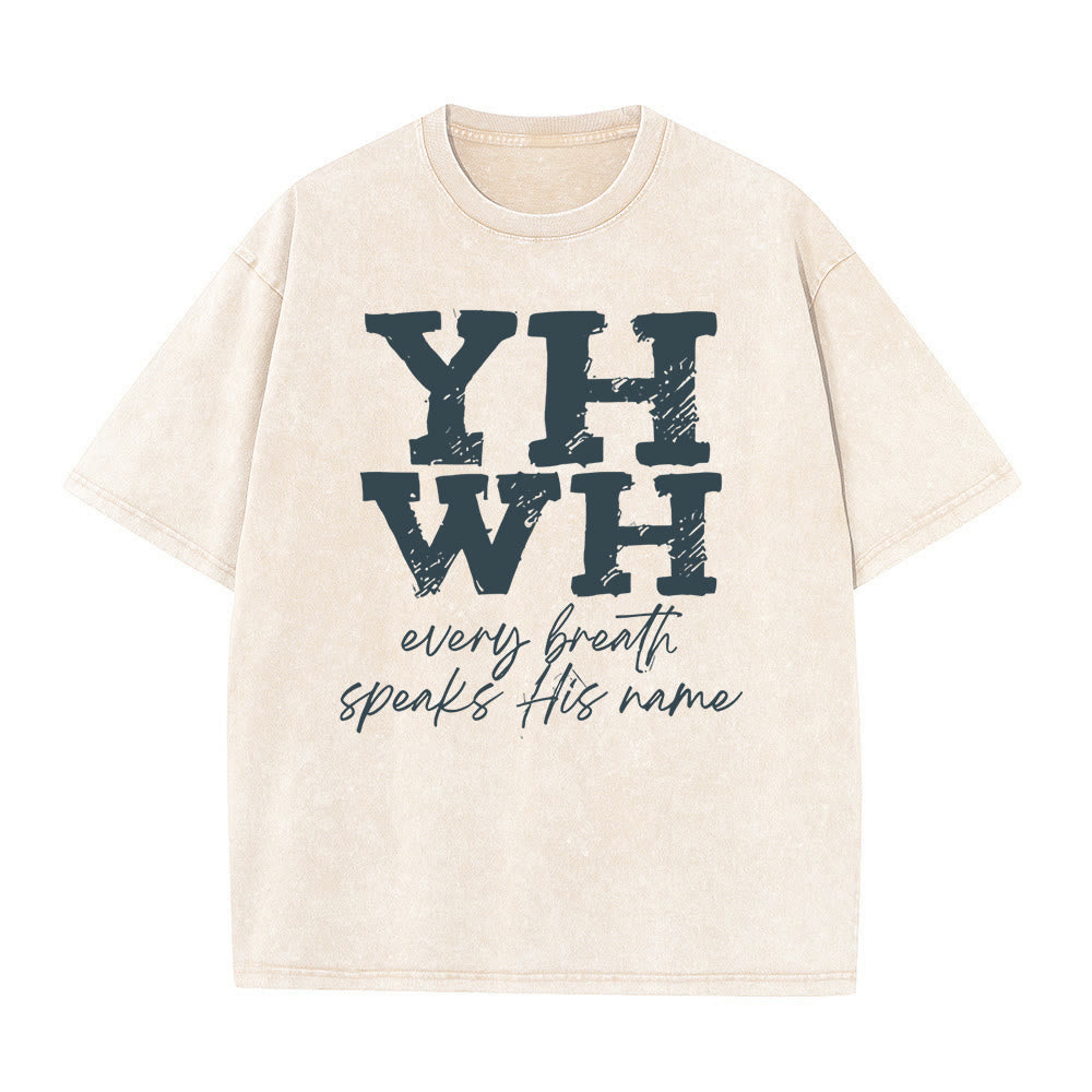 T-shirt unisexe délavé Christianartworkshop « Chaque souffle prononce son nom » - image 9