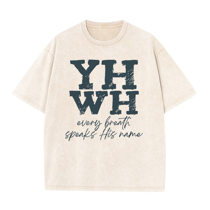 T-shirt unisexe délavé Christianartworkshop « Chaque souffle prononce son nom » - image 9