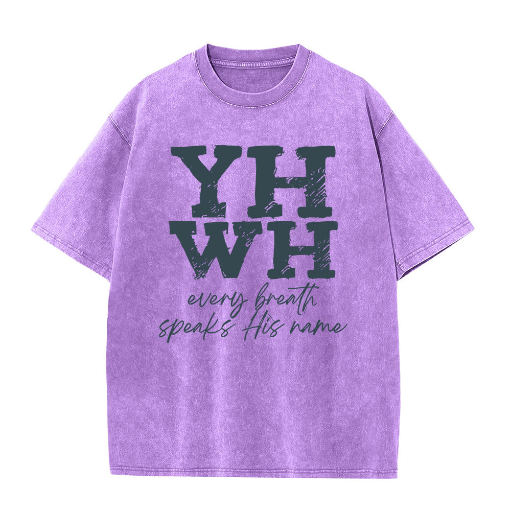 T-shirt unisexe délavé Christianartworkshop « Chaque souffle prononce son nom » - image 1