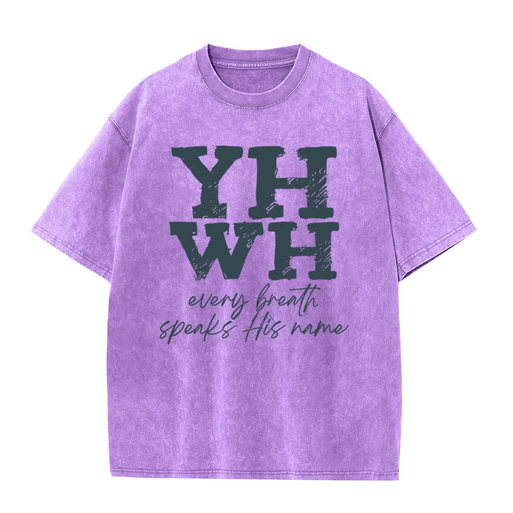 T-shirt unisexe délavé Christianartworkshop « Chaque souffle prononce son nom » - image 1