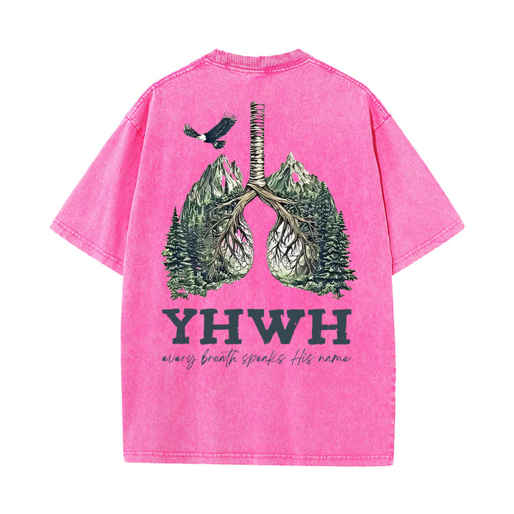 T-shirt unisexe délavé Christianartworkshop « Chaque souffle prononce son nom » - Rose - 5XL - image 16