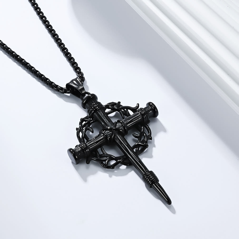Christianartworkshop Croix à trois styles avec collier Trône : un rappel discret de sa rédemption - Noir - image 6