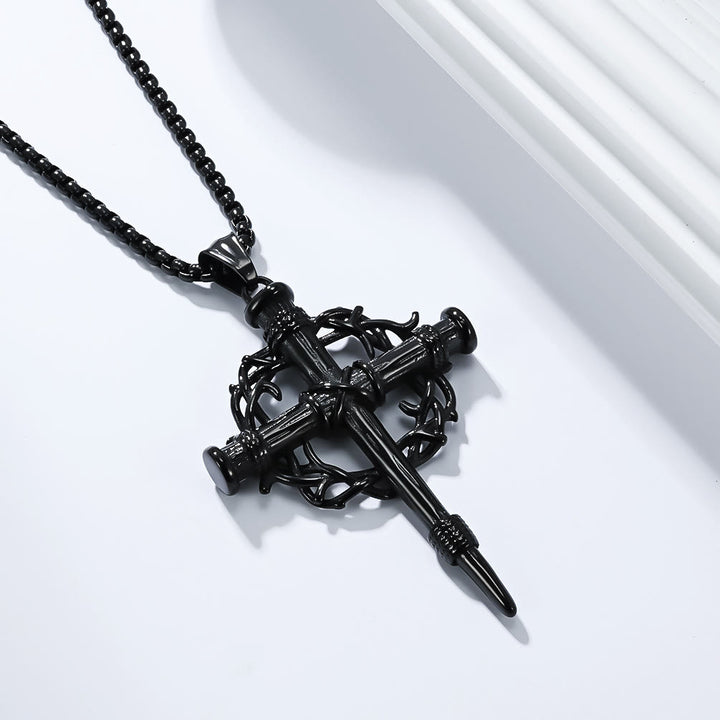 Christianartworkshop Croix à trois styles avec collier Trône : un rappel discret de sa rédemption - Noir - image 6