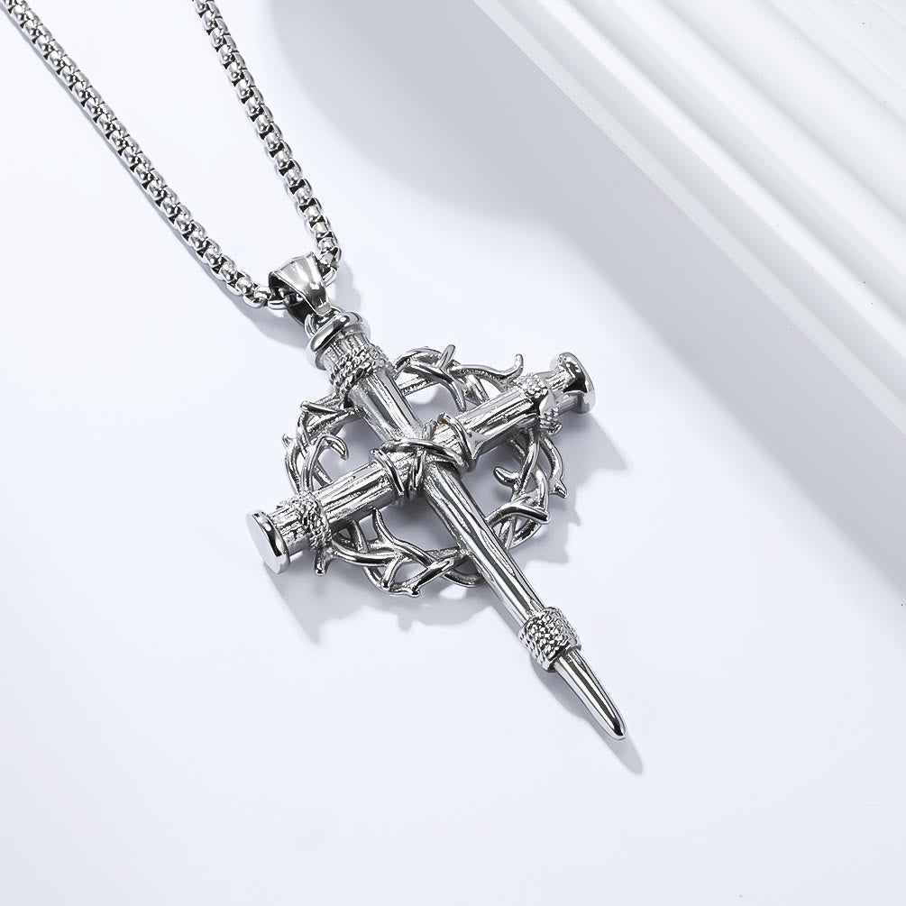 Christianartworkshop Croix à trois styles avec collier Trône : un rappel discret de sa rédemption - Argent - image 4