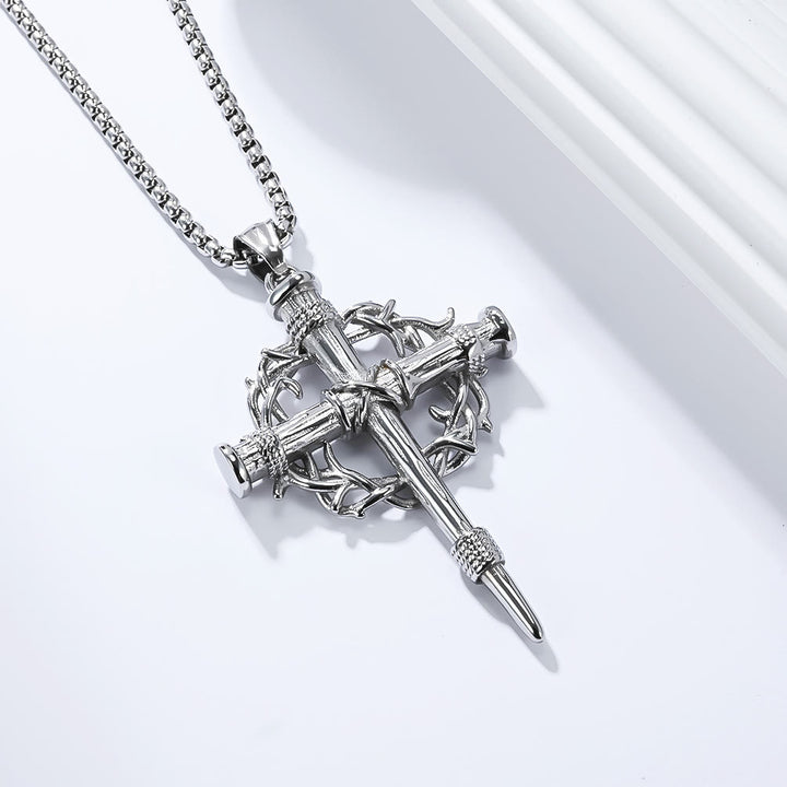 Christianartworkshop Croix à trois styles avec collier Trône : un rappel discret de sa rédemption - Argent - image 4