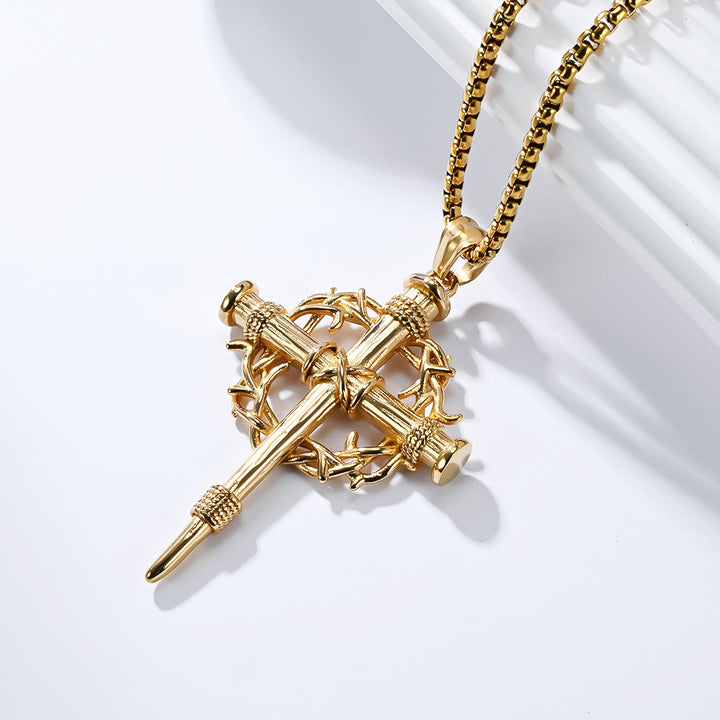 Christianartworkshop Croix à trois styles avec collier Trône : un rappel discret de sa rédemption - image 1