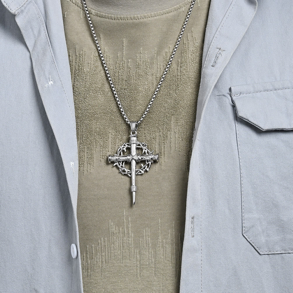 Christianartworkshop Croix à trois styles avec collier Trône : un rappel discret de sa rédemption - image 5