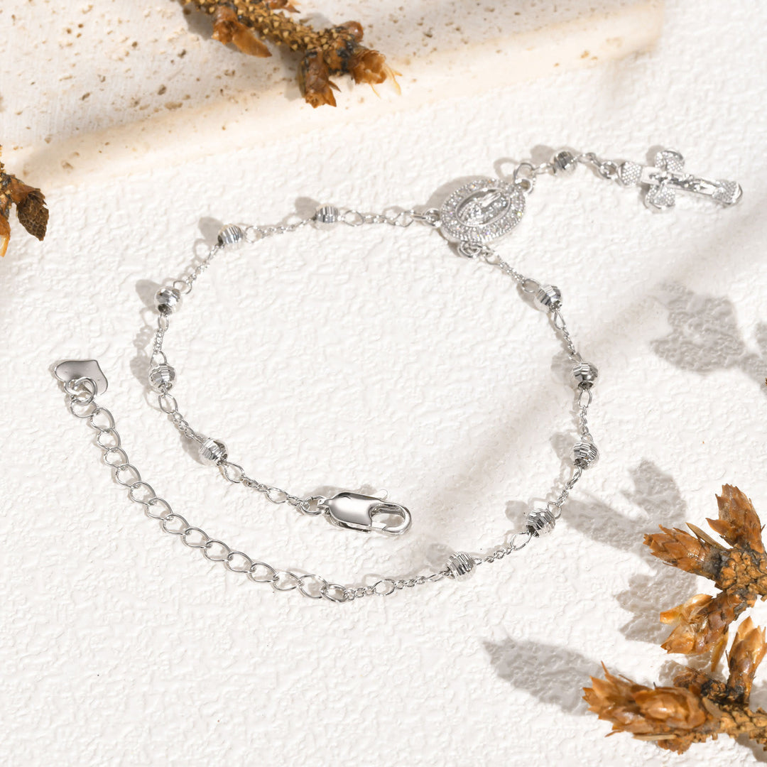 Bracelet pendentif Notre-Dame et Crucifix de Christianartworkshop : Sa grâce à votre poignet - image 4