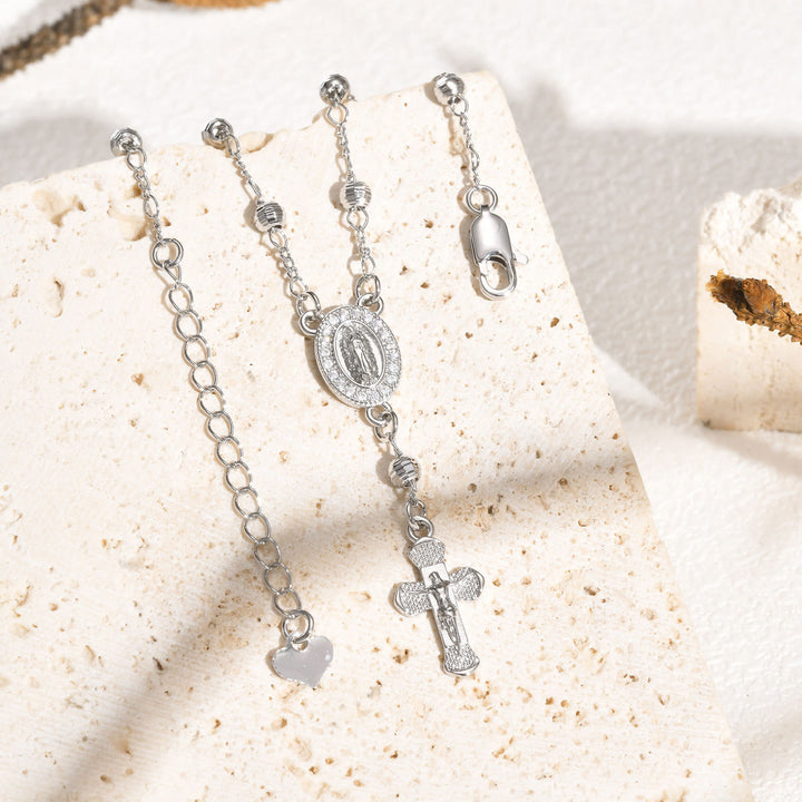 Bracelet pendentif Notre-Dame et Crucifix de Christianartworkshop : Sa grâce à votre poignet - image 3