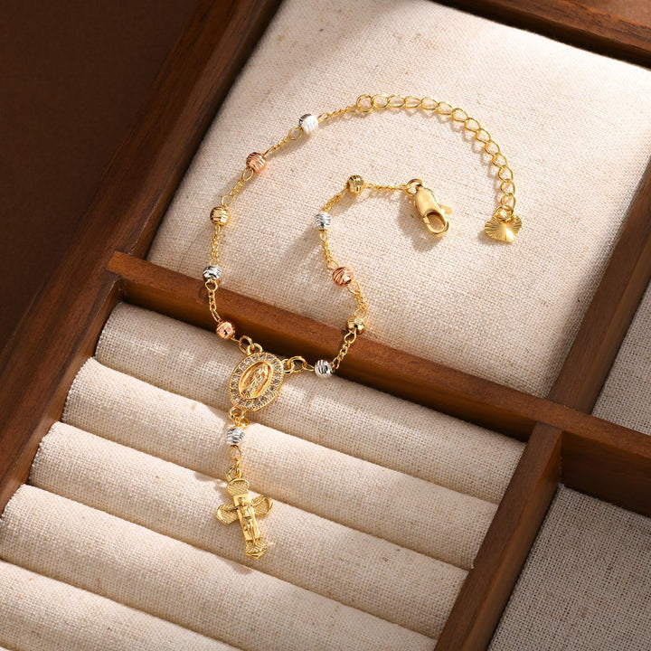 Bracelet pendentif Notre-Dame et Crucifix de Christianartworkshop : Sa grâce à votre poignet - image 6