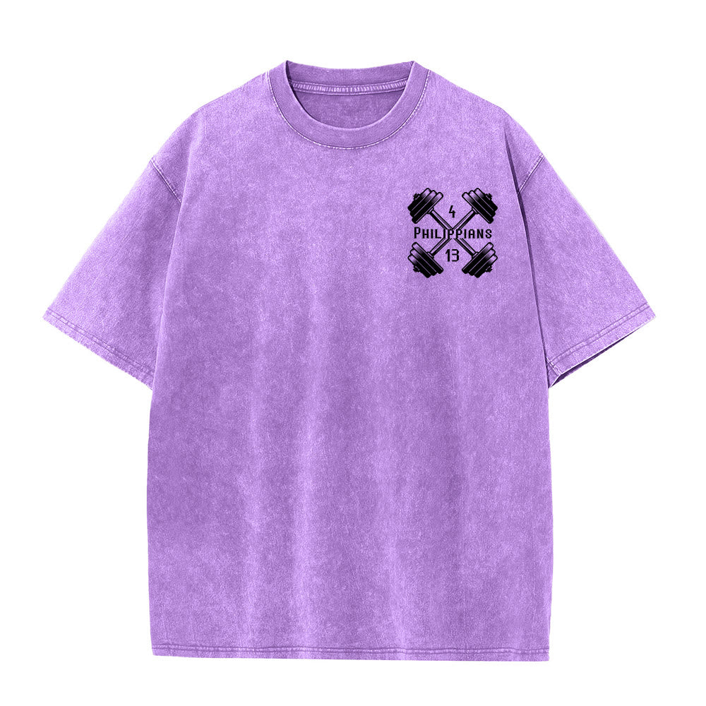 Christianartworkshop T-shirt unisexe délavé « Pas par ma force, mais par la sienne » - image 1