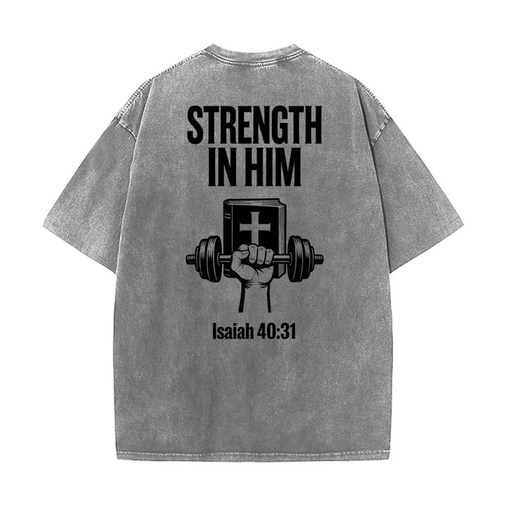 T-shirt unisexe délavé « Force en lui » (Ésaïe 40:31) - Christianartworkshop - image 8