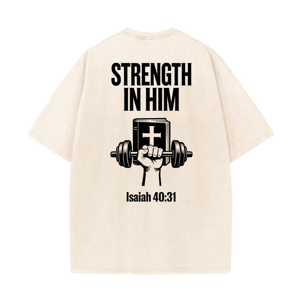 T-shirt unisexe délavé « Force en lui » (Ésaïe 40:31) - Christianartworkshop - image 5