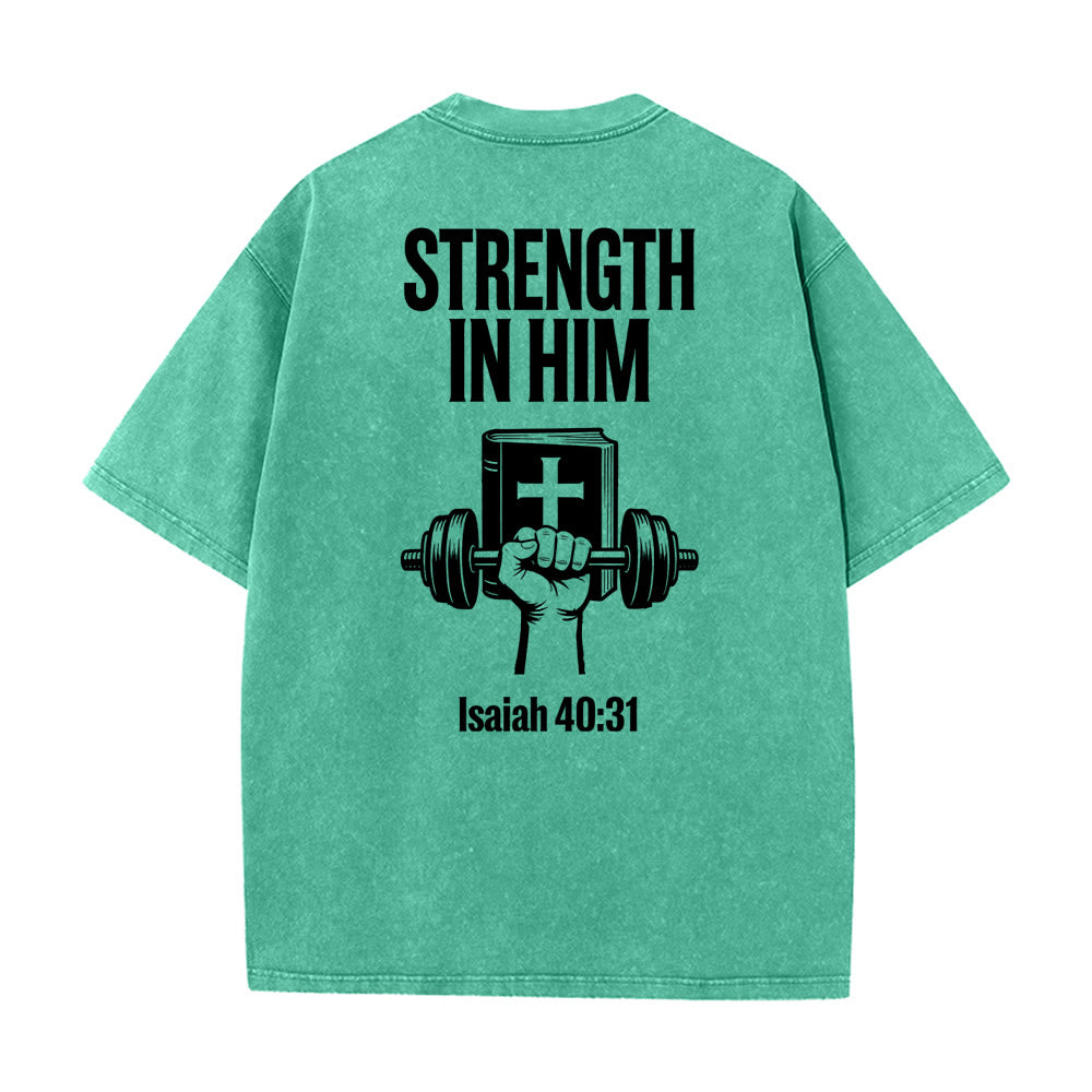 T-shirt unisexe délavé « Force en lui » (Ésaïe 40:31) - Christianartworkshop - image 20