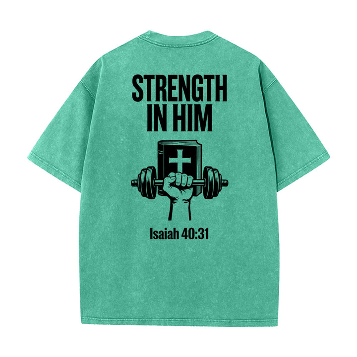 T-shirt unisexe délavé « Force en lui » (Ésaïe 40:31) - Christianartworkshop - image 20