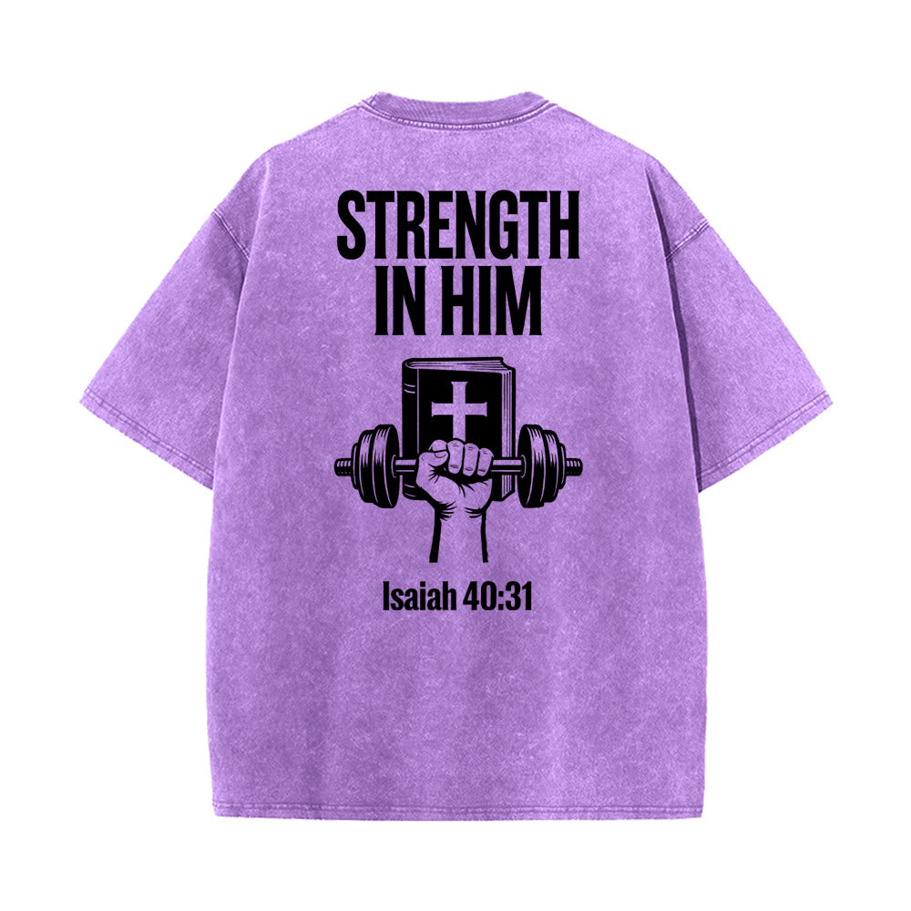 T-shirt unisexe délavé « Force en lui » (Ésaïe 40:31) - Christianartworkshop - image 26