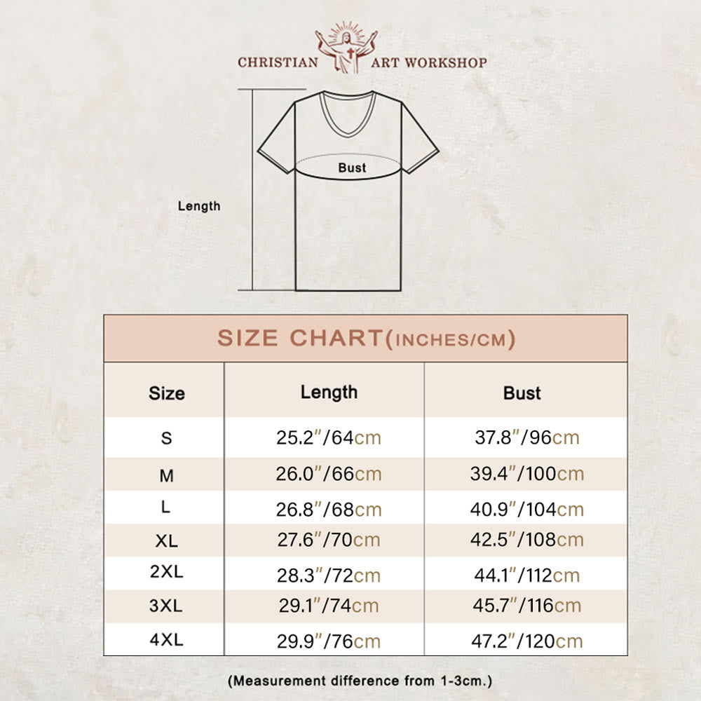 T-shirt à col en V imprimé « Be The Light Faith » pour femmes de Christianartworkshop - image 1