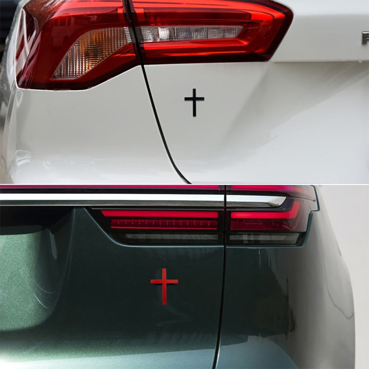 Autocollant croix en métal durable Christianartworkshop pour voiture : un rappel de sa protection silencieuse sur la route - image 6
