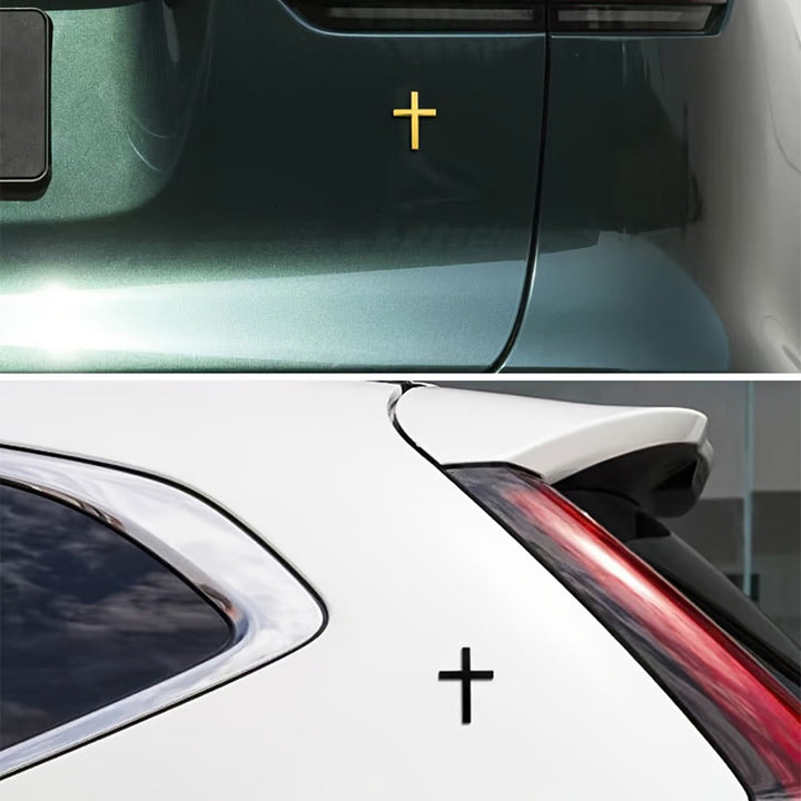 Autocollant croix en métal durable Christianartworkshop pour voiture : un rappel de sa protection silencieuse sur la route - image 7