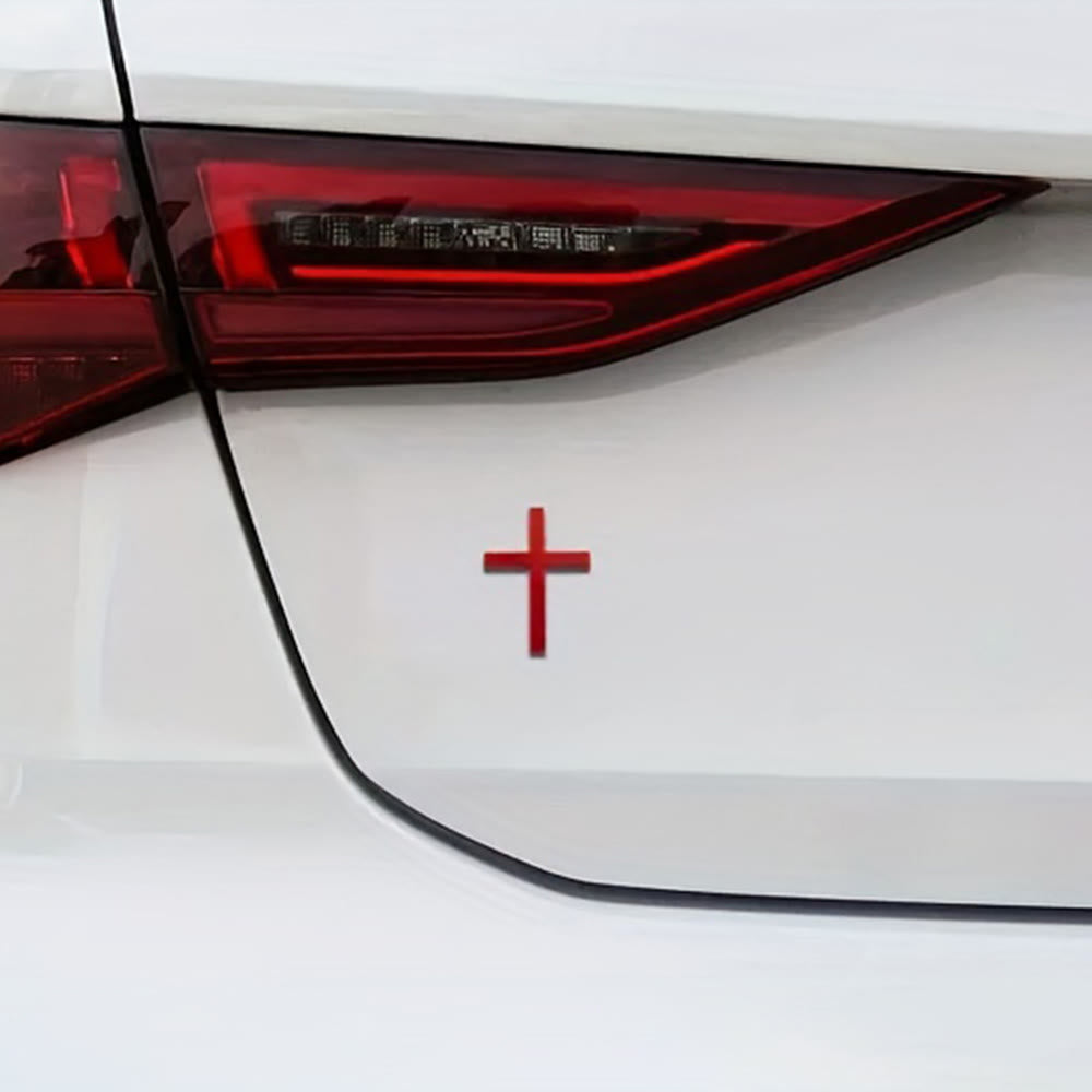 Autocollant croix en métal durable Christianartworkshop pour voiture : un rappel de sa protection silencieuse sur la route - image 10