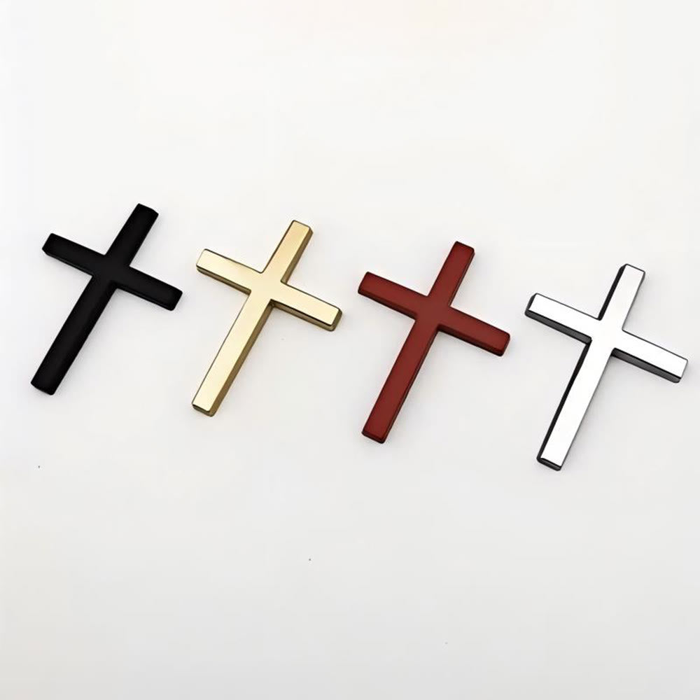 Autocollant croix en métal durable Christianartworkshop pour voiture : un rappel de sa protection silencieuse sur la route - image 2