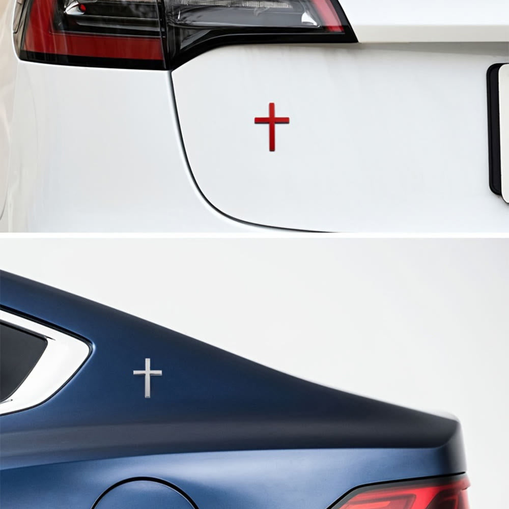 Autocollant croix en métal durable Christianartworkshop pour voiture : un rappel de sa protection silencieuse sur la route - image 8