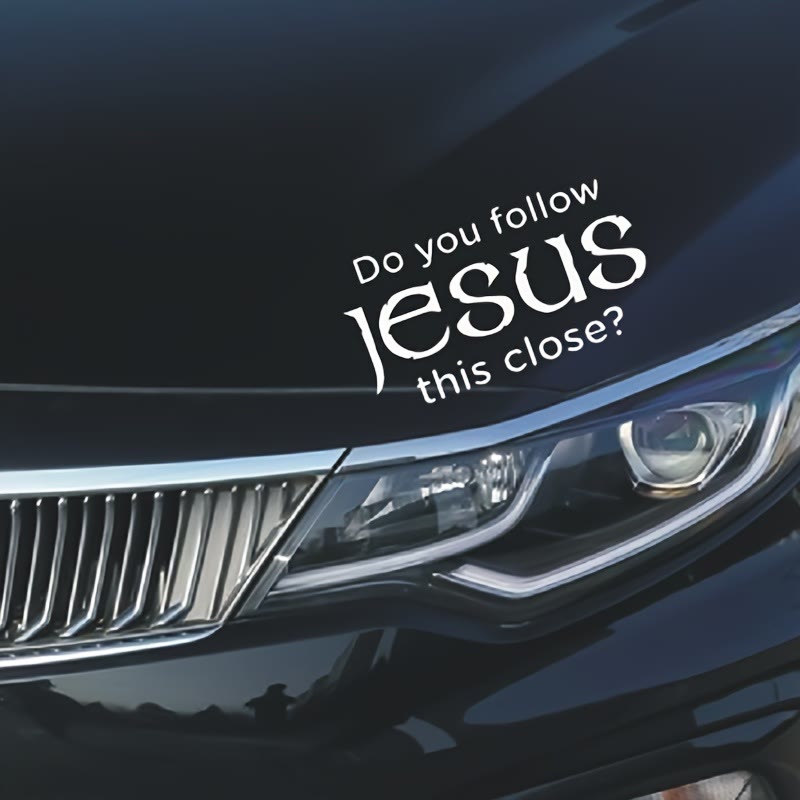 Autocollant métallique pour voiture Christianartworkshop avec « Suivez-vous Jésus d'aussi près ? Incarnez sa présence silencieuse sur les routes » - image 3