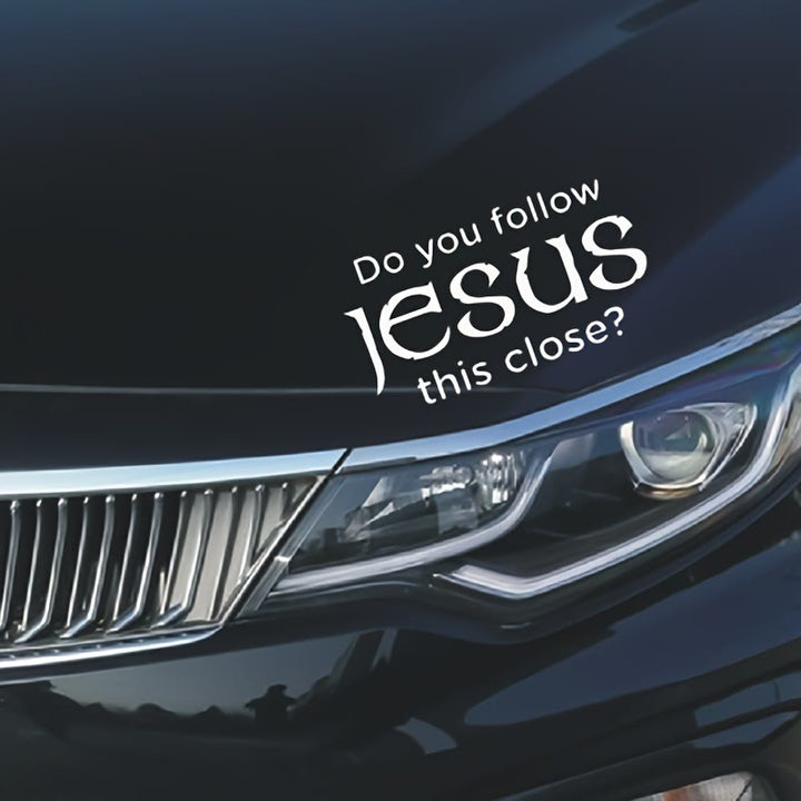 Autocollant métallique pour voiture Christianartworkshop avec « Suivez-vous Jésus d'aussi près ? Incarnez sa présence silencieuse sur les routes » - image 3