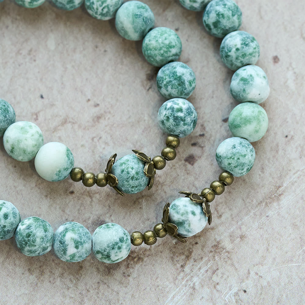 Christianartworkshop Chapelet de foi en grès mat naturel avec crucifix en bronze et Notre-Dame - image 8