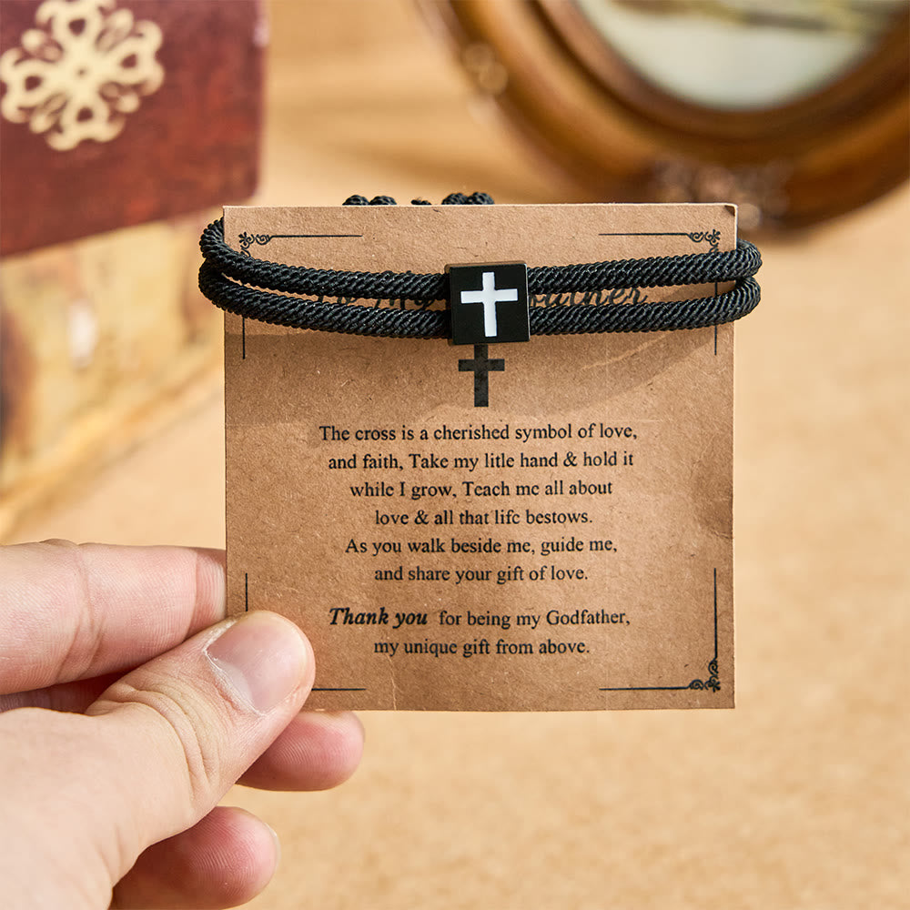 Bracelet croix en corde Christianartworkshop Milano avec carte cadeau : Bénédiction attentionnée pour les baptêmes et les étapes importantes - image 8