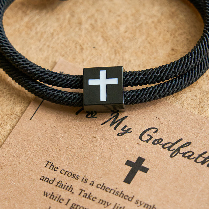 Bracelet croix en corde Christianartworkshop Milano avec carte cadeau : Bénédiction attentionnée pour les baptêmes et les étapes importantes - image 12