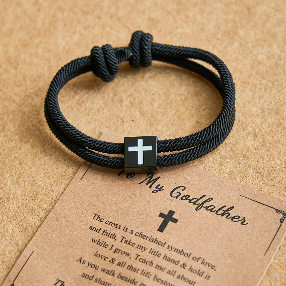 Bracelet croix en corde Christianartworkshop Milano avec carte cadeau : Bénédiction attentionnée pour les baptêmes et les étapes importantes - image 10