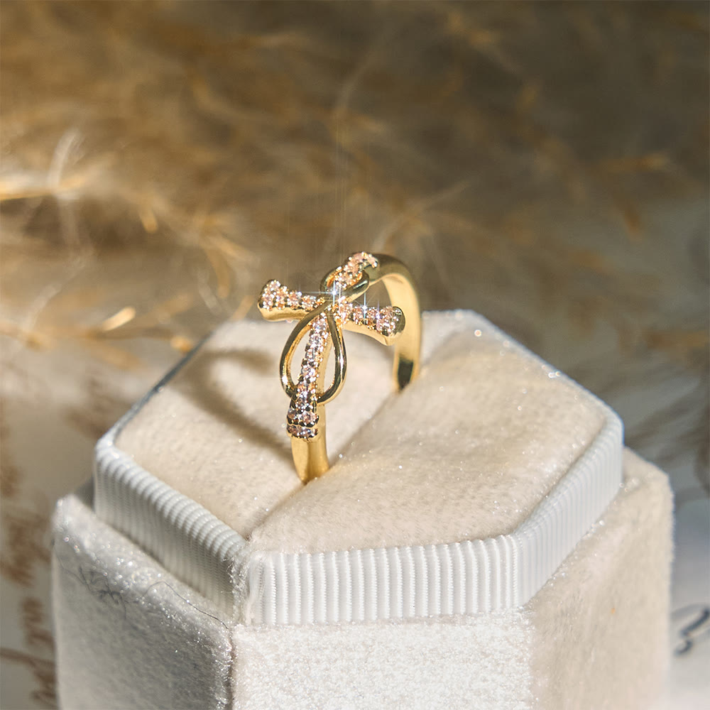 Bague Croix de Möbius dorée/argentée Christianartworkshop : Portez sa grâce au quotidien - Doré - US 11 - image 0