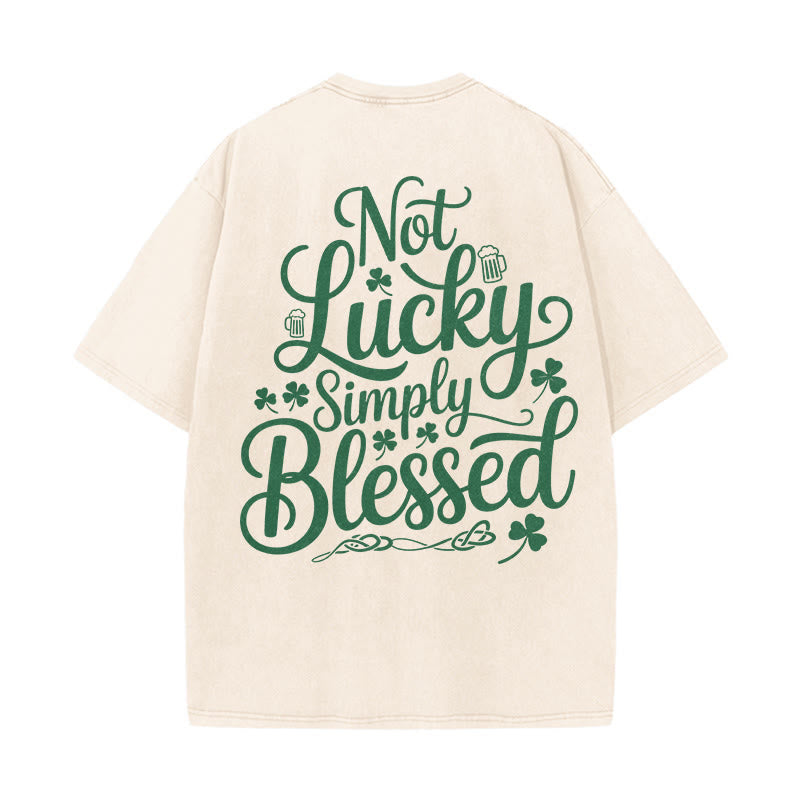 T-shirt unisexe délavé Christianartworkshop « Pas chanceux, simplement béni » Romains 4:7-8 - Beige - 5XL - image 6