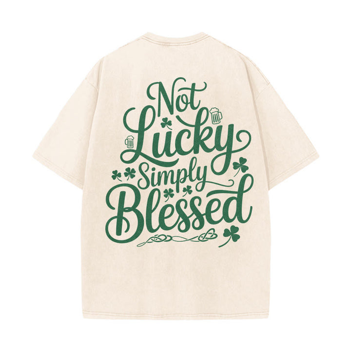 T-shirt unisexe délavé Christianartworkshop « Pas chanceux, simplement béni » Romains 4:7-8 - Beige - 5XL - image 6