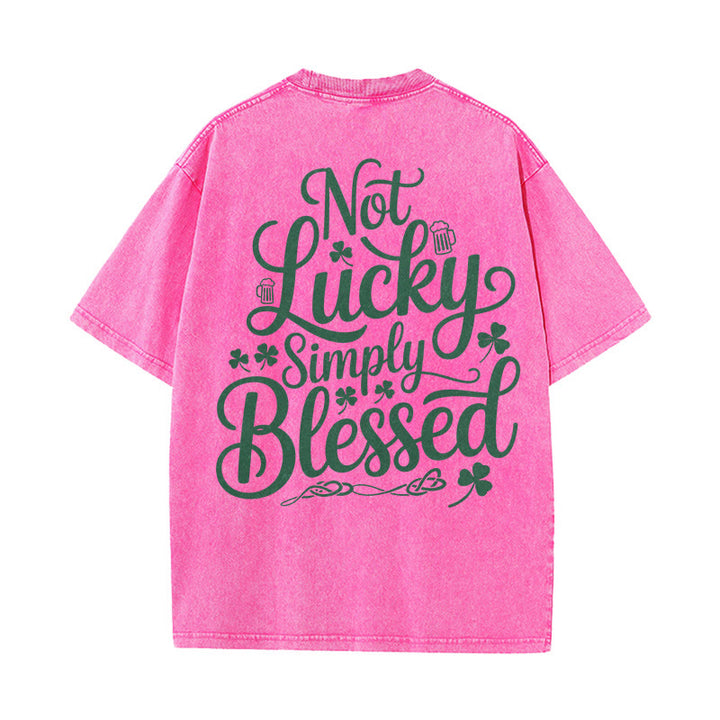 T-shirt unisexe délavé Christianartworkshop « Pas chanceux, simplement béni » Romains 4:7-8 - Rose - 5XL - image 8